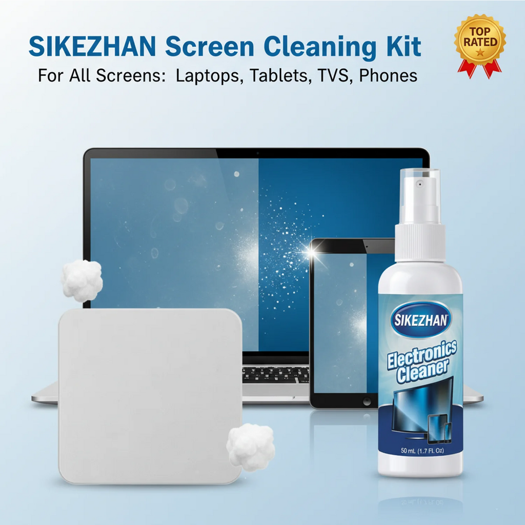 Screen Cleaner Spray & Cloth Kit - Safe for LED, LCD, OLED TVs, Monitors, Laptops & Car Displays - Streak-Free Cleaning Solution