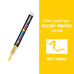 GUANGNA 16 Colors Direct-liquid Acrylic Paint Pens Brush Marker Pen for Rock Painting Stone Ceramic DIY Art Supplies Stationery
