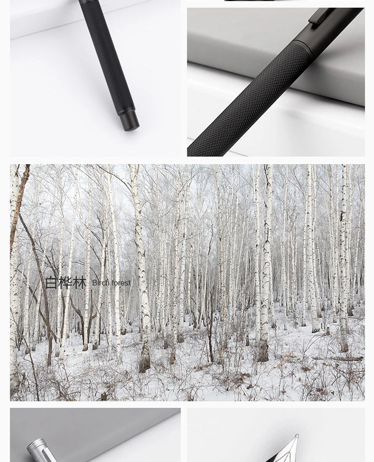 LT Hongdian Titanium Black Forest Pen Calligraphy Student Business Office Women Boxed 1850 Gift Ink Pen