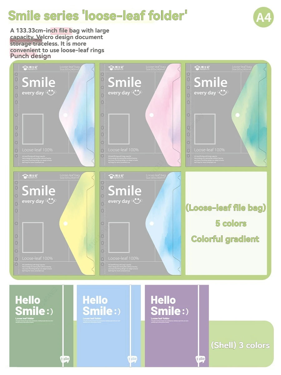 A4 PP File Bag, 3-hole D-ring Binder, Waterproof, Suitable for School, Office, Conference Supplies, Storage and Organization.
