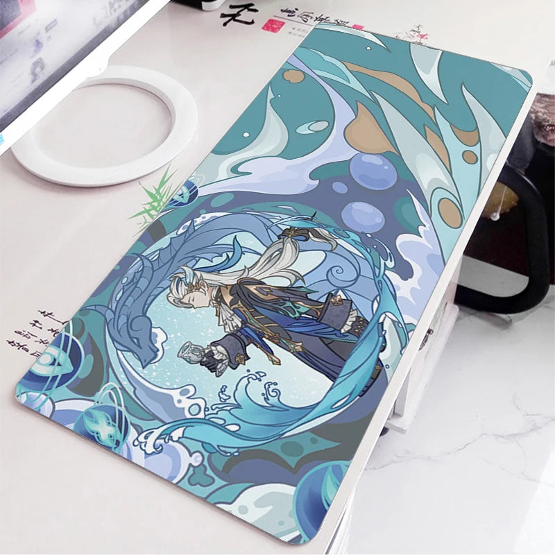 Anime Game Furina Neuvillette Mavuika Wanderer Raiden Columbina XXL Large Genshin Impact Mouse Pad Keyboard Desk Mat Mousepad