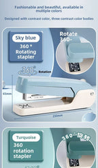 1-Piece 360° Rotatable Heavy Duty Stapler with Staple Remover: Large Capacity & Strong Clutch for Home and Office Use
