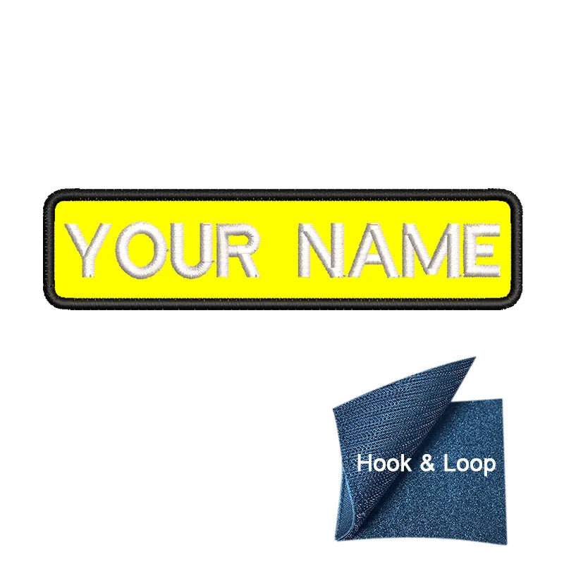1PC 10cmX2.5cm Custom Personalized Name Embroidered Patch Number Stripes Badge Tags Armband Iron On Backing Hook & Loop Backing