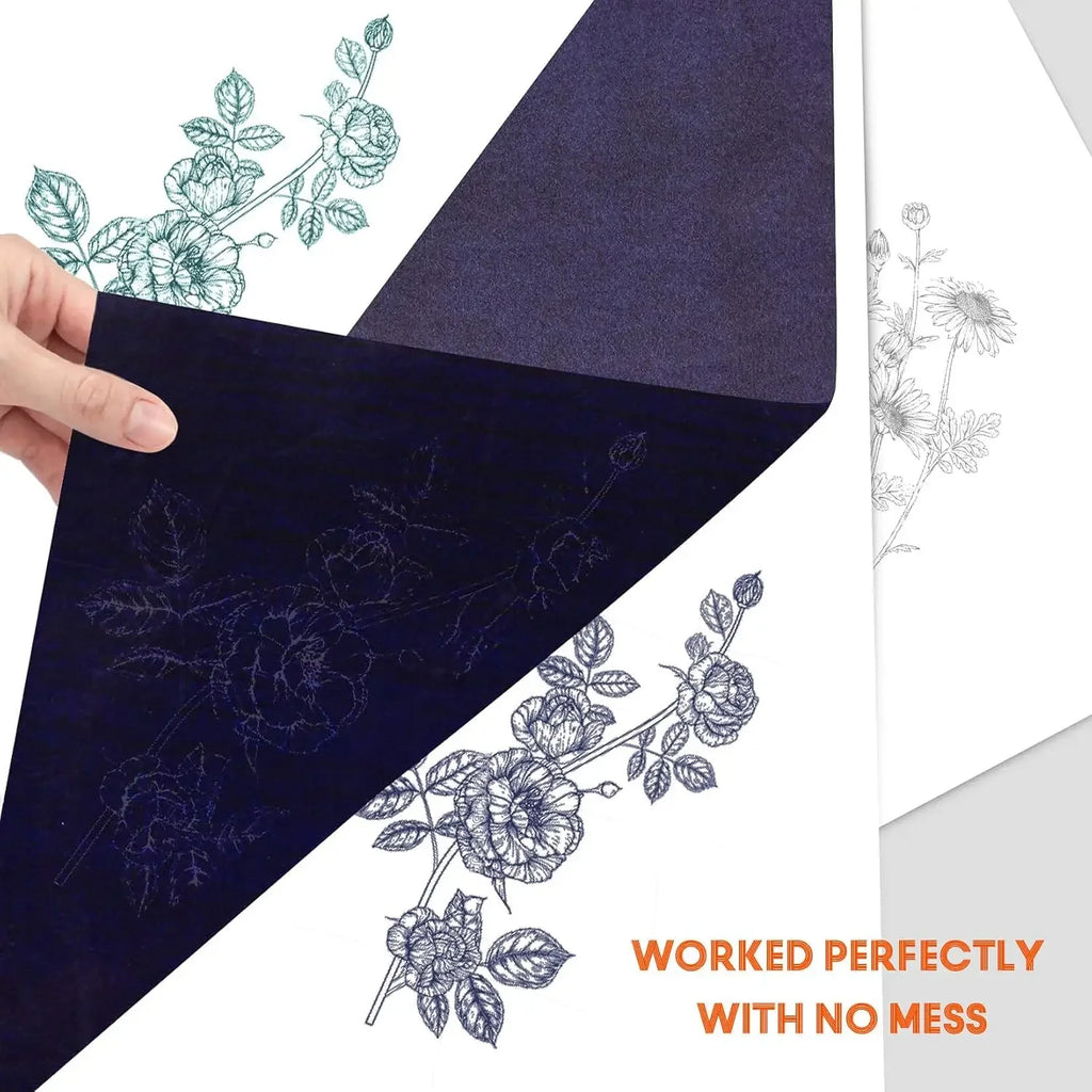 30Pcs A4 Blue Graphite Copy Paper Carbon Paper Pattern Letters Erasable Tracing Paper Copy Paper Reusable Image For Office Use