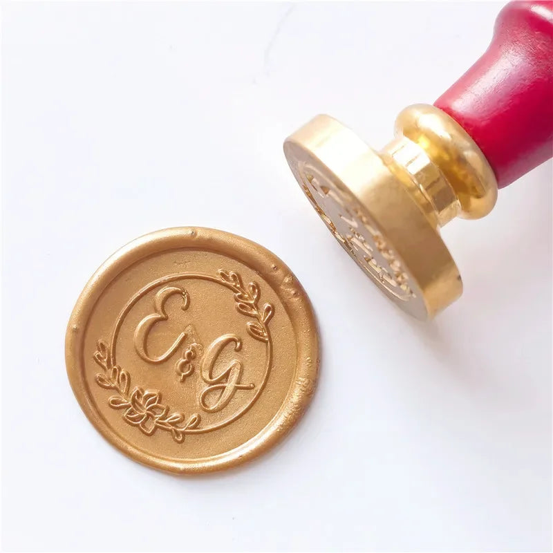 Personalized Wedding Wax Seal Stamp with 2 Initials, Custom Wedding Sealing Wax Stamp Invitation Seal Stamp. Initials Wax Seal
