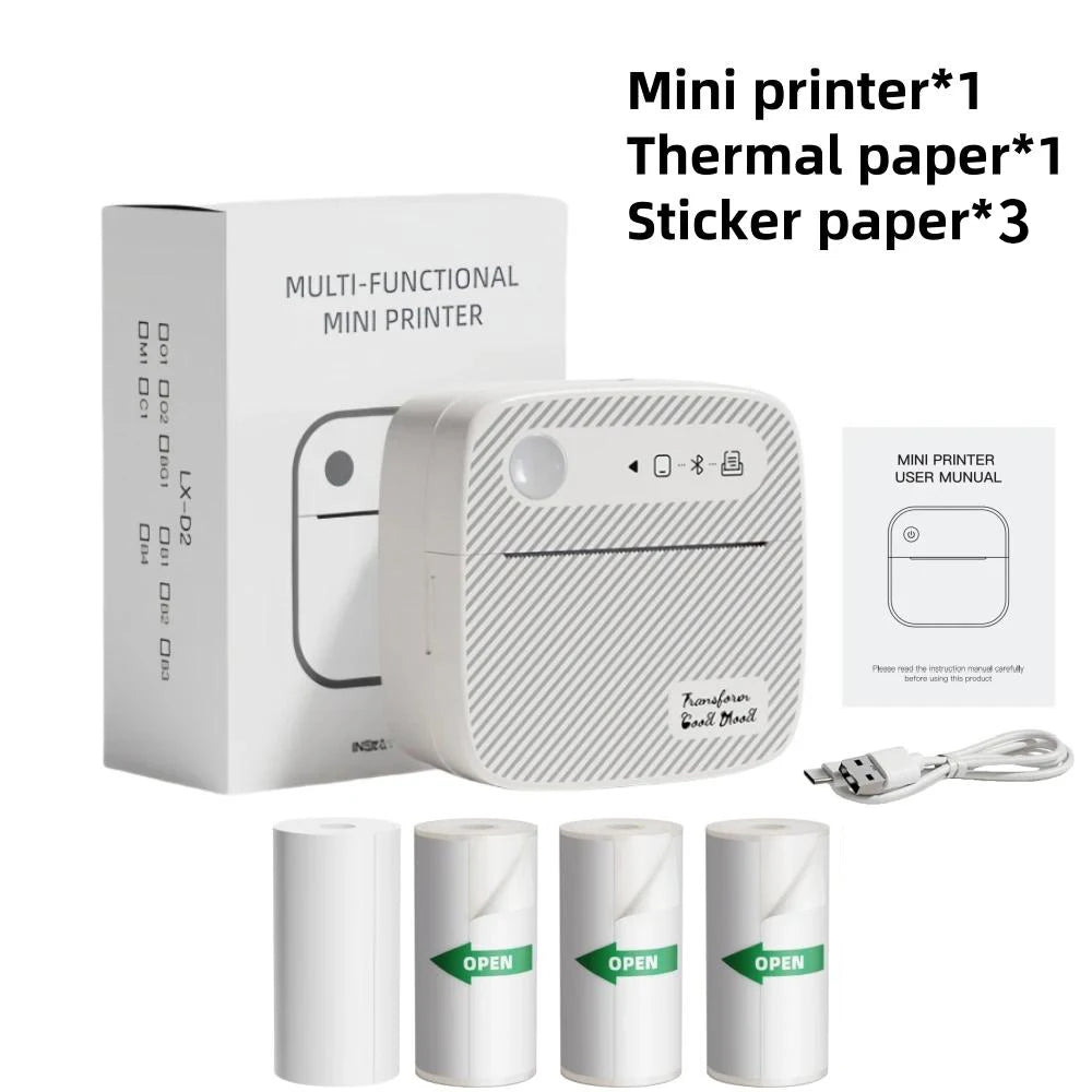 DOLEWA B3 Portable Mini Printers Wireless Bluetooth Inkless Sticker Maker Printer Tag Price Machine for Office School Kitchen
