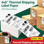 4x6 Inch 500sheets Thermal Shipping Label Paper Self-adhesive For 4inch Label Printer Oil-Proof All-Purpose Sticker Label Paper