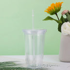 1pc  Transparent and minimalist water cup with straw, reusable, used for DIY smoothie cups for coffee, milk, and beverages