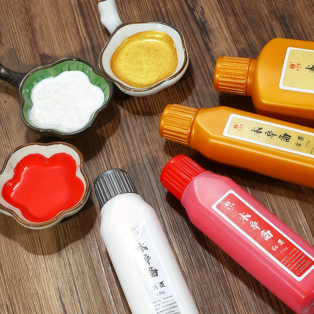 120ml Chinese Calligraphy Ink Colored Gold Silver Red White Vermilion Painting Brush Writing Brush Ink Artist Student Practice