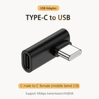 NNBILI 3A Type C Elbow USB 3.1 Charging Data Cable Adapter Converter for Android 90/180 Degree OTG Adapter Fast Charging 10Gbps