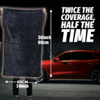 90x60cm XXL 500GSM Microfiber Car Drying Towel Ultra Absorbent Thickened Twist Ring Design Lint Free Scratch Free Auto Detailing