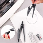 DELI Professional Drafting Tools Set 8PCS Drawing Kit with Compass Ruler Protractor Geometry Set for Students
