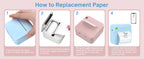Mini Portable Printer Thermal Printing Sticker Wireless Inkless Mini Pocket Printer Self-adhesive Label Printer Photo Printer
