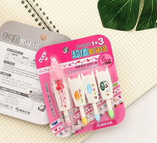1 pc Kawaii Animals Mechanical Decorative Correction Tape Corrector Diary Diy Journal Art Supplies Gift Accessories School