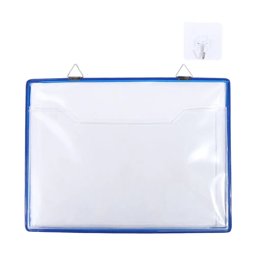 Wall Hanging A4 Receipt Organizer Waterproof Water Resist Document Storage Bag PVC Transparent File Folder for Classroom Office