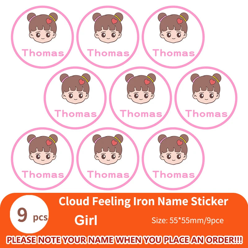 Custom Heat Transfers Name Sticker Personalized Washable Clothes Ironing Stickers Iron-on Labels Fabric Clothing Babysuit Tags