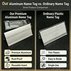 Custom LOGO Blank Zinc Alloy Sublimation Reusable Employee Staff Magnetic Nametag Name Badge with Magnet