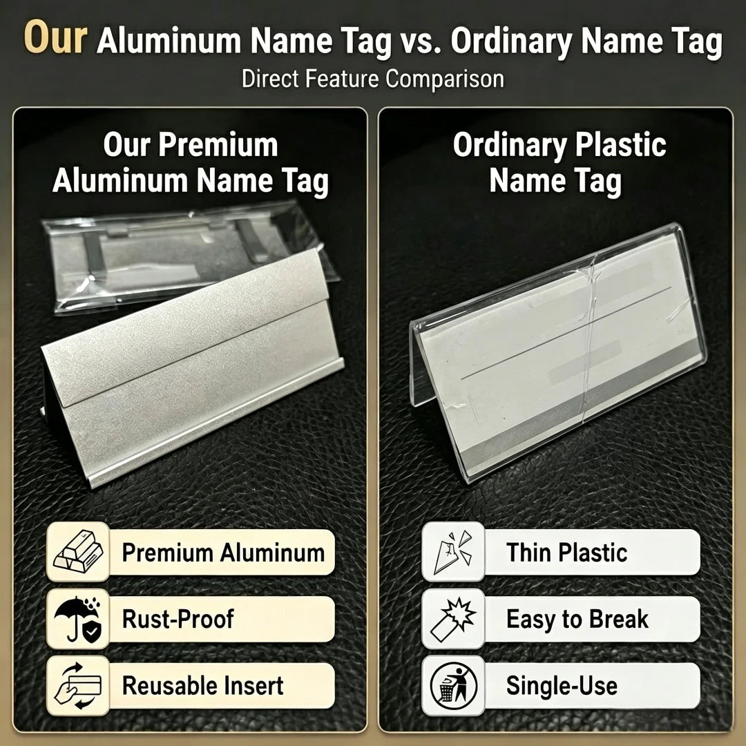 Custom LOGO Blank Metal Aluminium Sublimation Reusable Employee Staff Magnetic Nametag Name Badge With Magnet