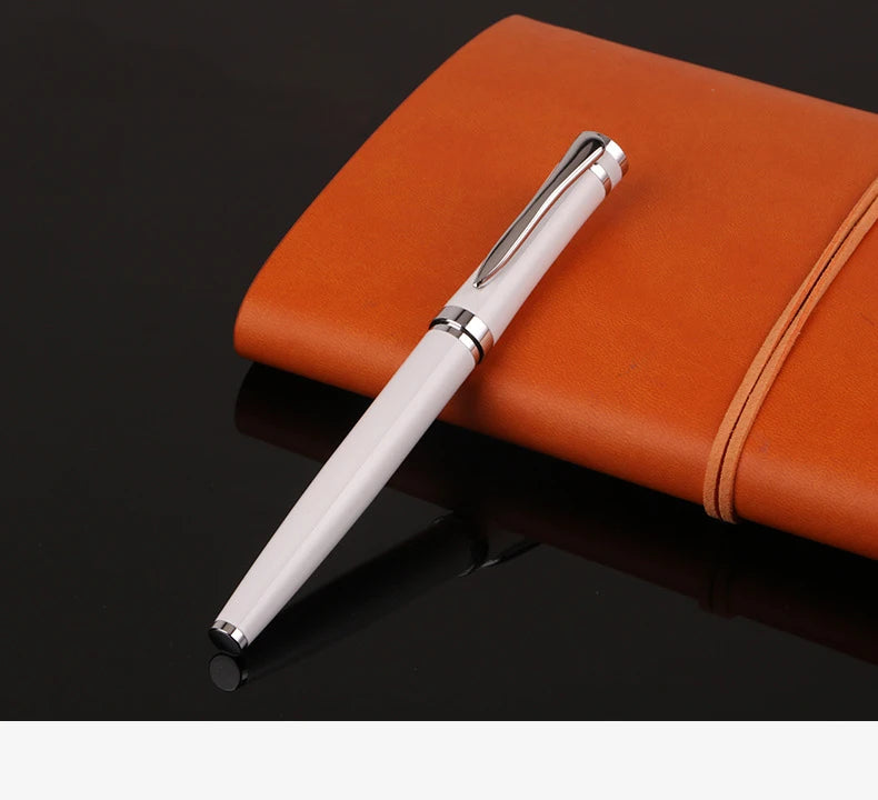 Luxury Metal Silver Black Signature Ballpoint Pens for Business Writing Office Supplies Stationery Customized Logo Name Gift