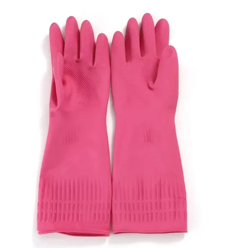 New Kitchen Cleaning Latex Dish Washing Gloves Rubber Thickened and Lengthened Household Laundry Gloves
