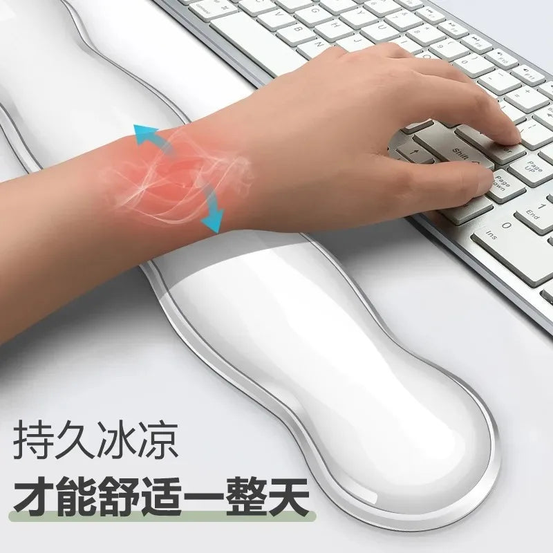 Ergonomic Mouse Pad with Wrist Rest Keyboard Rest Silicone Transparent Desktop Office Game Console Mouse Soft Wrist Rest