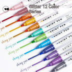 4PCS Sparkling Pink Highlighter Star River Handwritten Pen with High Appearance Value Key Classroom Note Marking Colored Pen