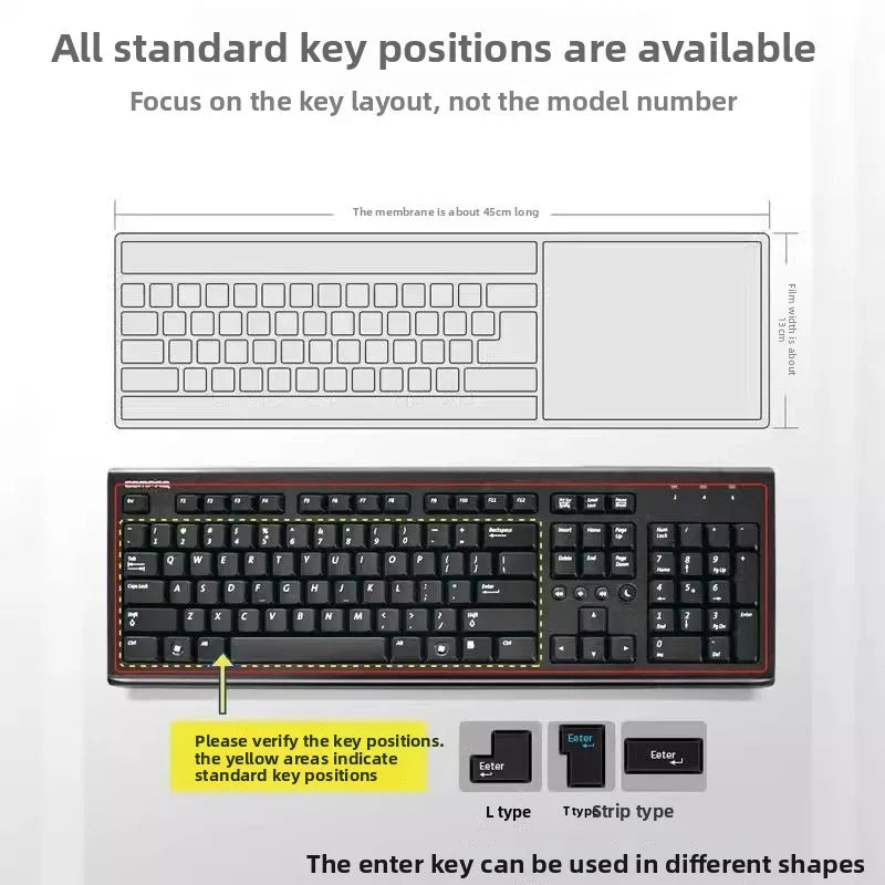 General Computer Desktop Keyboard Protective Film Dust Cover Concave-Convex Transparent Keyboard Film