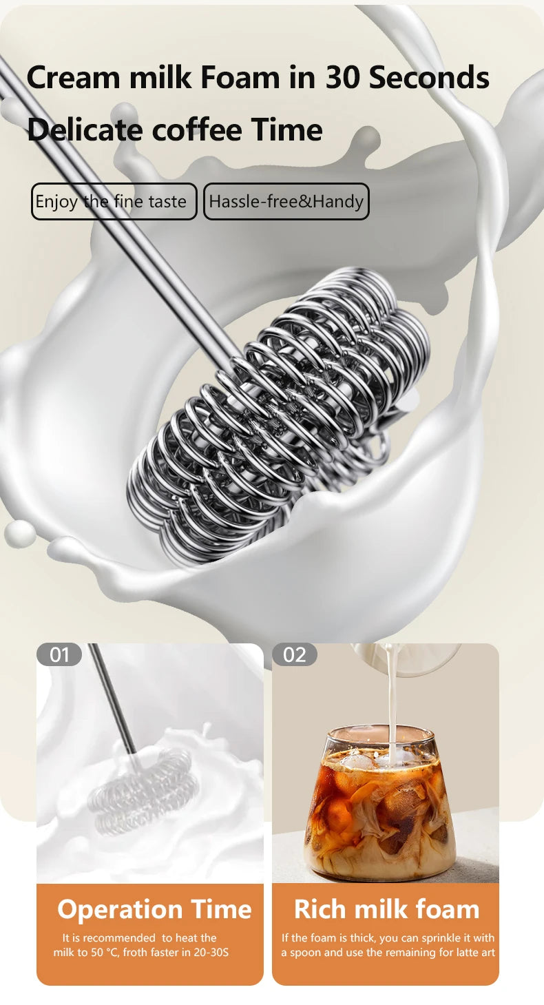 Electric Coffee Milk Foaming Mixer Coffee Creamer Whisk Handheld Egg Beater Froth Mixer Kitchen Automatic Kitchen Whisk Tools