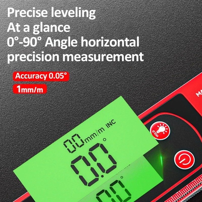 30/40/50cm Electronic Digital Display Level Ruler Magnetic Angle Meter Aluminum Alloy Level Protractor Inclinometer 90 Degree