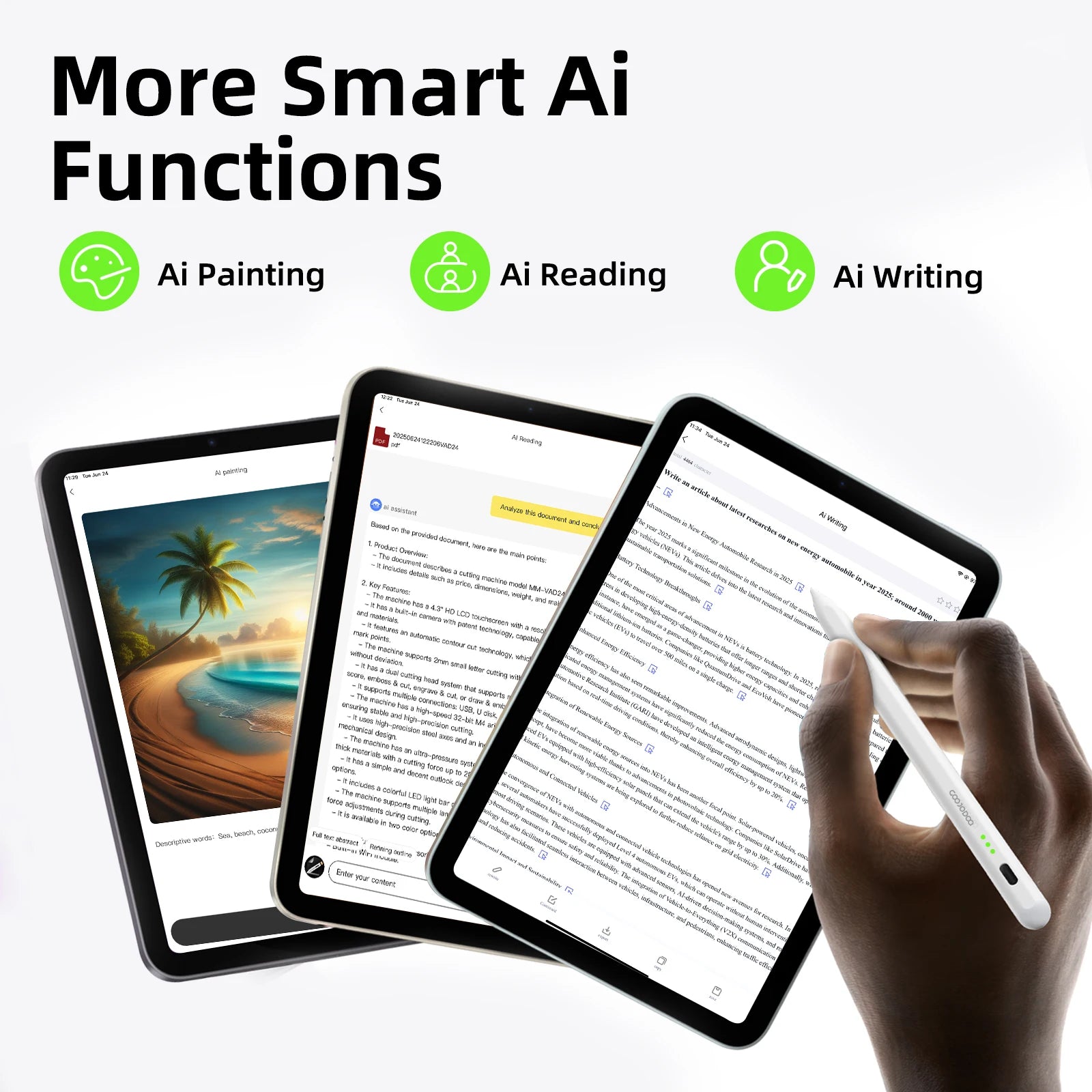 GOOJODOQ Ai07 Stylus Pen For Apple Pencil Ai Read/Write/Draw Tilt-sensitive Palm Rejection USB-C Fast Charge for ipad 2018-2025