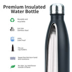 WATERSY 500ml Stainless Steel Water Bottle Insulated Vacuum Flask Double Wall Thermal Cup Keep Cold Hot Sports Kettle