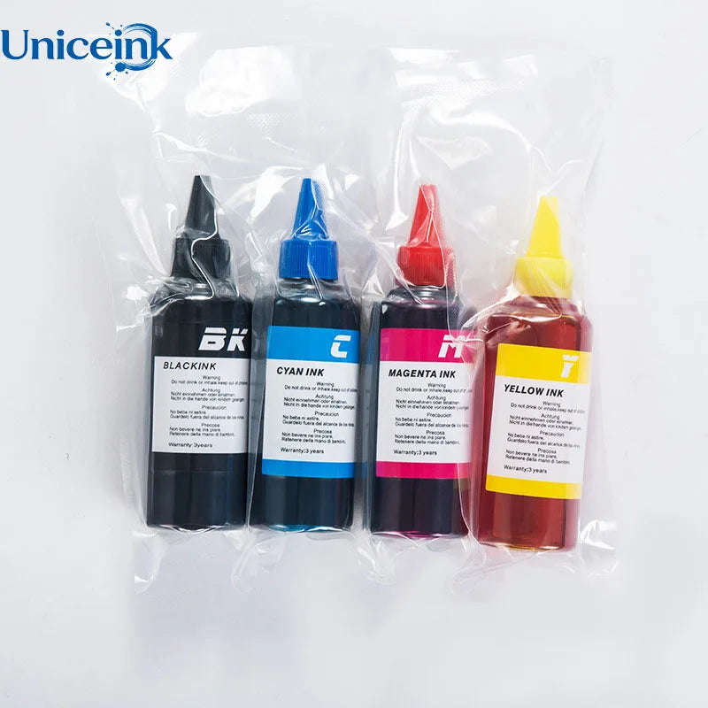100ml Universal Dye Ink BK C M Y Kit Compatible For HP Canon Epson Brother Deskjet Inkjet Printer Tank Cartridges CISS