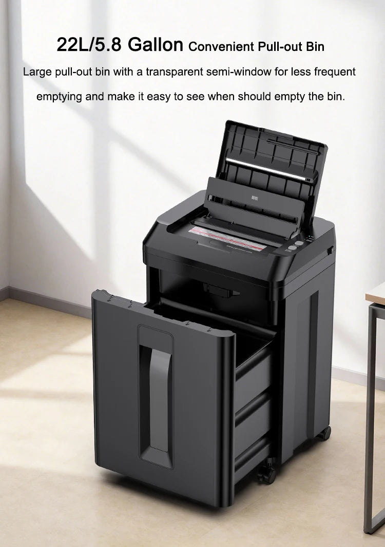 Broyeur De Papier P-5 200 Sheets Waste Paper Shredder P5 Normal Size 2*10mm Auto Feed Electricity Powered Comet Z-500 Office 22L