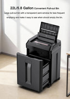 Broyeur De Papier P-5 200 Sheets Waste Paper Shredder P5 Normal Size 2*10mm Auto Feed Electricity Powered Comet Z-500 Office 22L