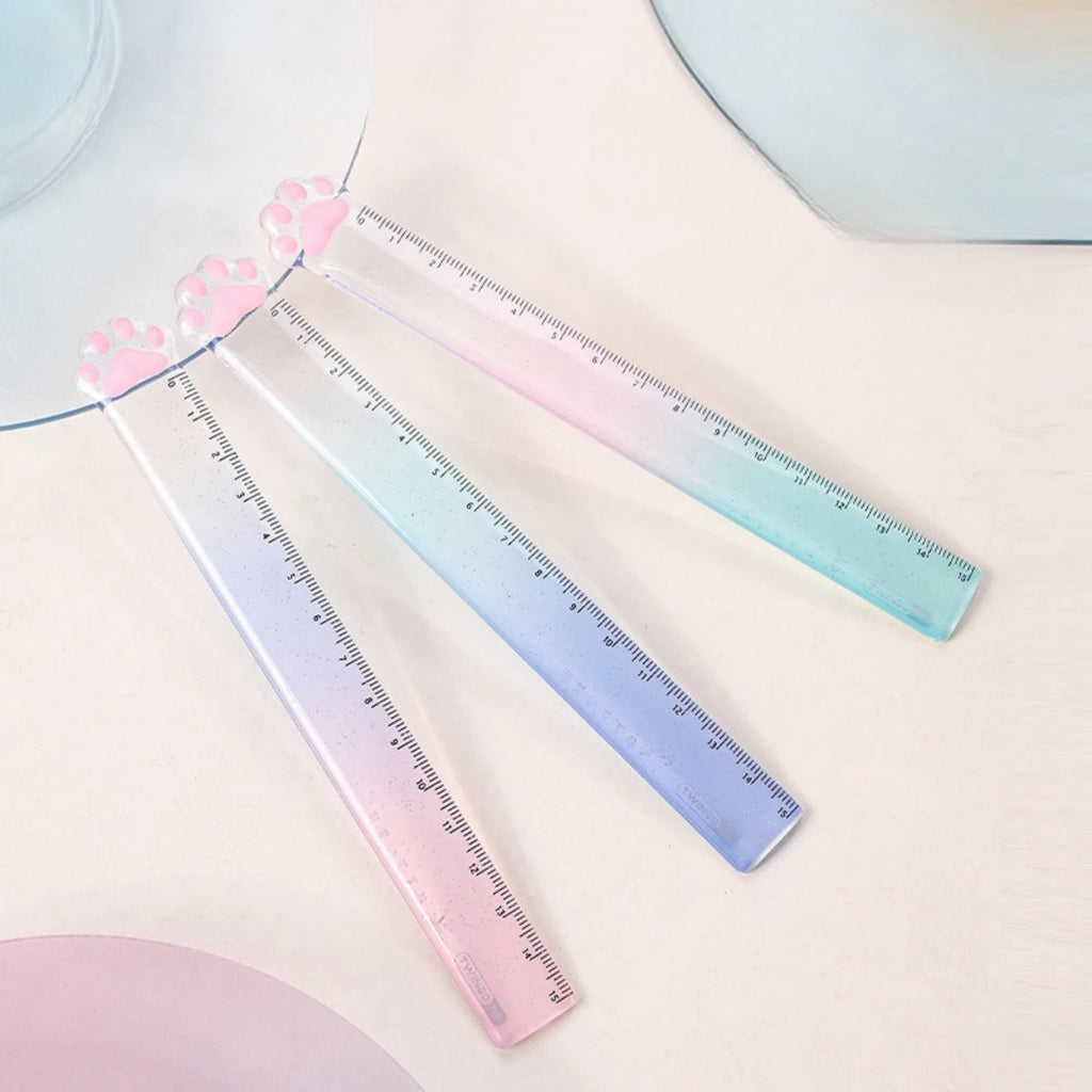 15M Cat Claw Cute Straight Ruler Gradient Measuring Tool Korean Style School Stationery Supply Kawaii Accessories