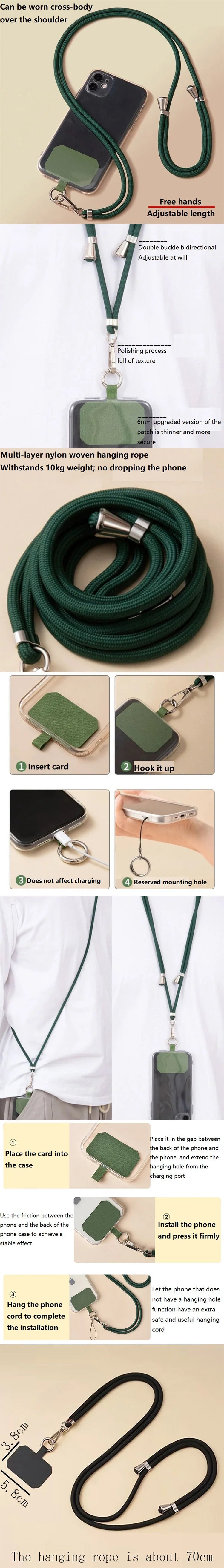 Phone Lanyard Strap Crossbody Cord for Mobile Wire To with Lanyard Mobile Chain To Hang Around Cell Necklace Strap SJGS01