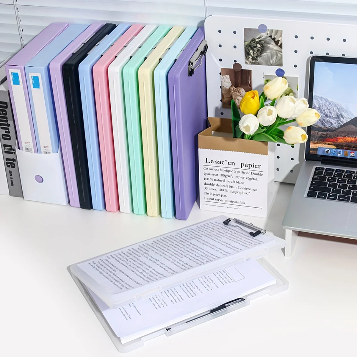 A4 Multi-functional File Folder Desktop Test Paper Organizer Office Document Board Folder Storage Box Writing Board, Office