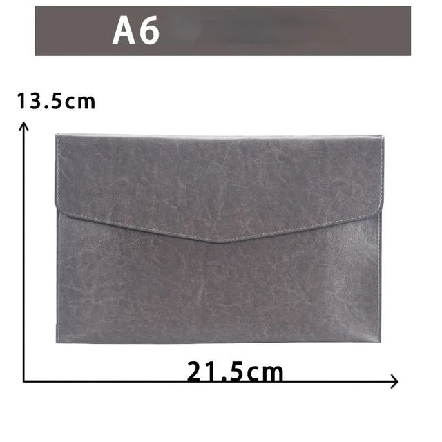 A6 A5 A4 Leather File Folder Data Package Document Bag Fashion Briefcase Data Contract Bill File Bag School Office Supplies