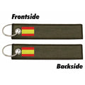 Personalized Keychain Customize Text Tag Double Sided Military Flag Embroidery for Motorcycles Cars ATV Scooters