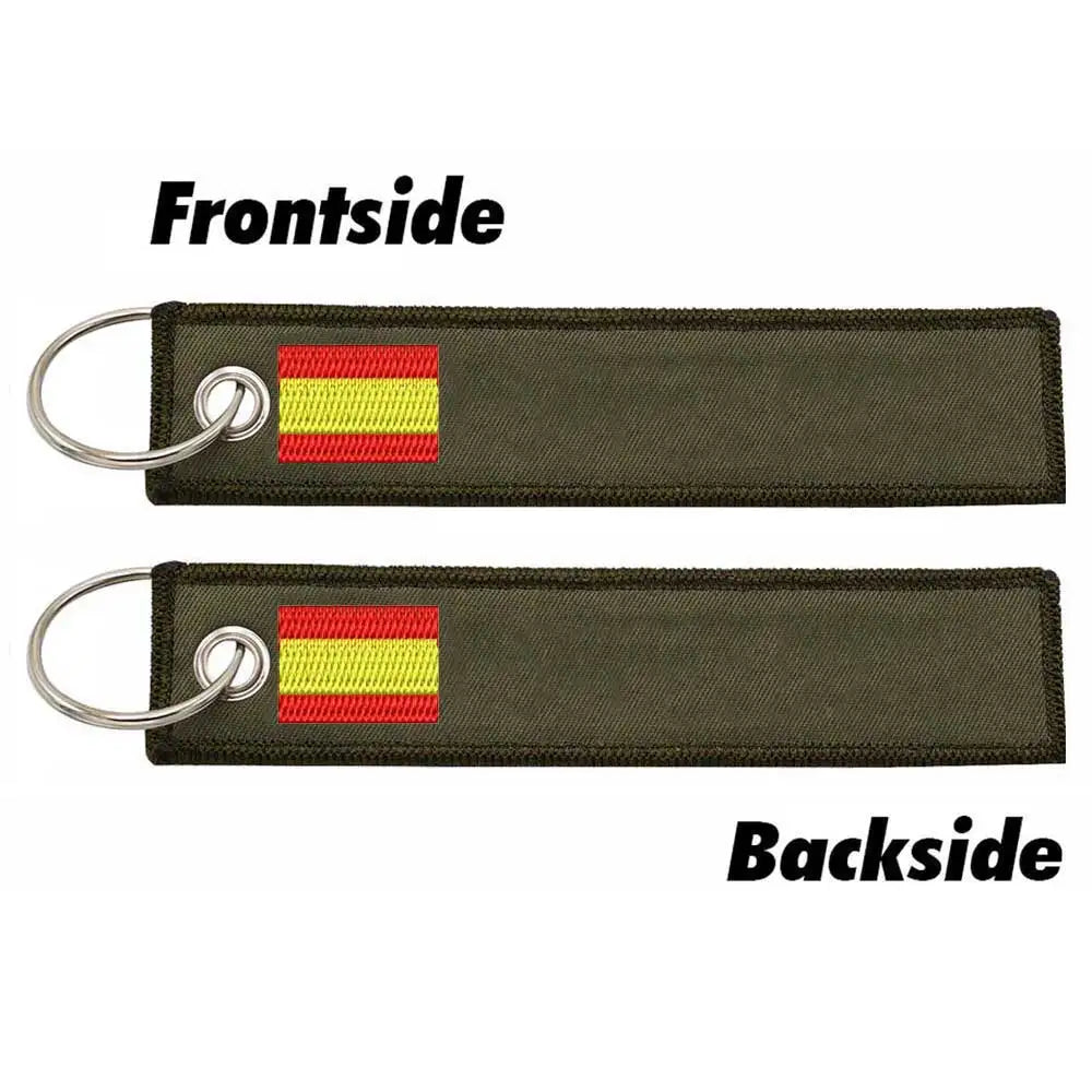 Personalized Keychain Customize Text Tag Double Sided Military Flag Embroidery for Motorcycles Cars ATV Scooters