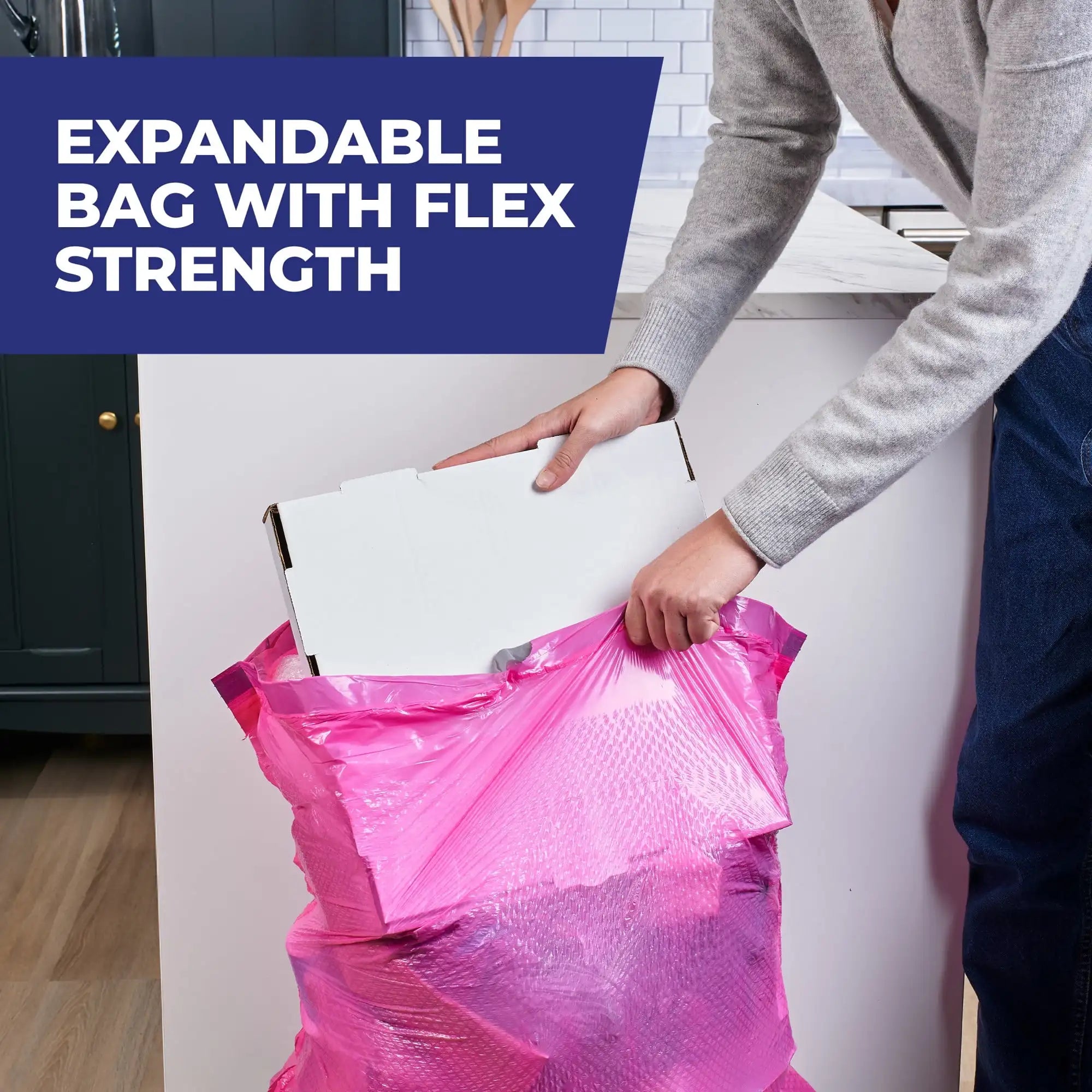 Ultra‑Strong Pink 13 Gallon Tall Kitchen Garbage Bags, Fabuloso Watermelon Fragrance, Heavy‑Duty Scented Trash Bags for Home Kitchen Use, 20 Bags