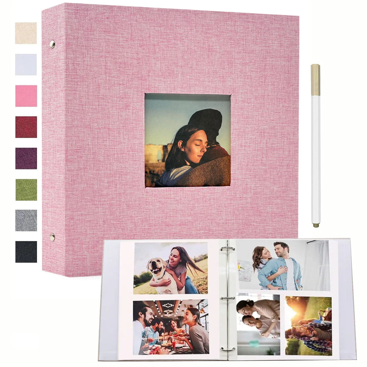 1 Linen Album  3-Ring Scrapbook Album Holds 8x10 5x7 4x6 Photos DIY Album Perfect Gift for Family Weddings and Adventures