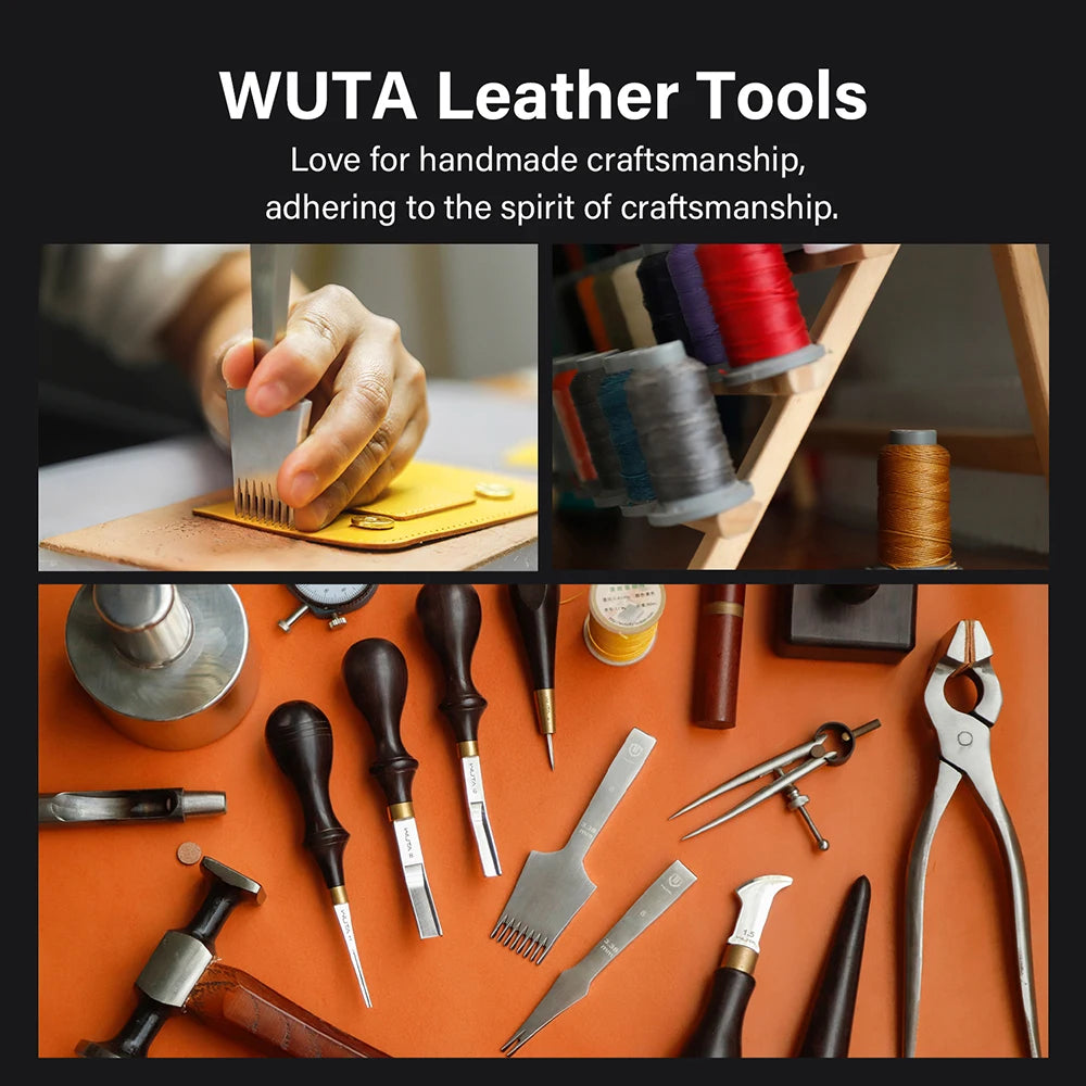 WUTA 1Set 4pcs Basic Leather Chisel Tool Diamond Pricking Iron Hole Punch Stitching Leather Craft tools 3/4/5/6mm 1-2-4-6 teeth