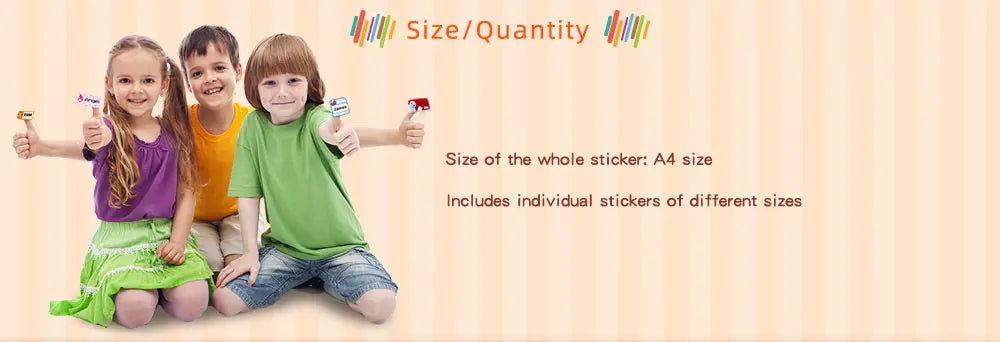 Custom Transparent Self-adhesive Baby Name Sticker Customised Kindergarten Tag in Hebrew Personalized Waterproof Stickers Label