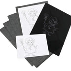 50pcs A4 Graphite Transfer Paper Tracing Painting Sheets Copy Graphite Paper for Drawing Patterns Sketch Canvas Fabric