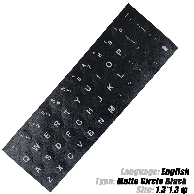 SR Russian 13 Colors Smooth Matte Circle Keyboard Sticker Language Protective Film Layout Button Letters PC Laptop Accessories