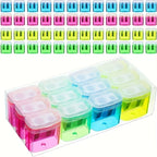 12pcs Pencil Sharpener, Large Barrel with Transparent Lid, Double Barrel with Lid Plastic Pencil Sharpener