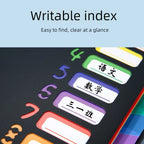 A4 12-Pocket Rainbow Accordion File Folder, Elastic Band Expanding Document Organizer with Index Tabs for School Office