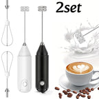1/2sets Electric Handheld Egg Beater Coffee Milk Frother Portable Milk Foam Maker for Baking Food Mixer Essential Kitchen Tool