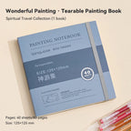 40sheet Tearable Drawing Notebook Sketchbook Handbook 250gsm Paper Mini Book for Watercolor Acrylic Marker Pen Gouache